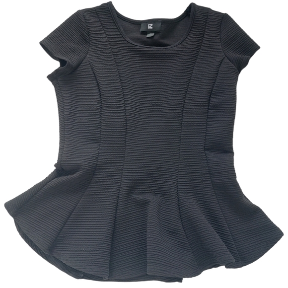 Iz Byer Black Stretch Peplum Shirt - Picture 5 of 5